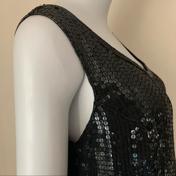 Vintage 100% Silk Sequins Beaded Sleeveless Top by Judith Ann Creations Formal - Picture 8 of 11